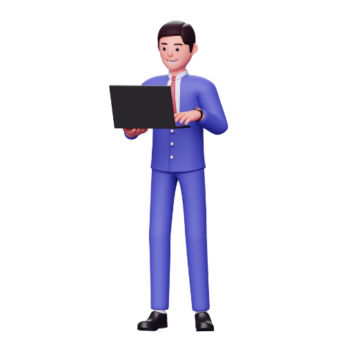 dibujo de hombre trabajando en su laptop